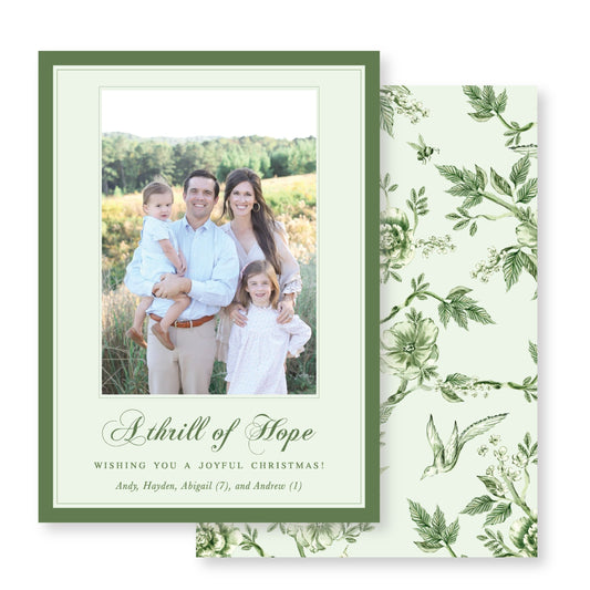 Ornate Green Chinoiserie Christmas Card Photo