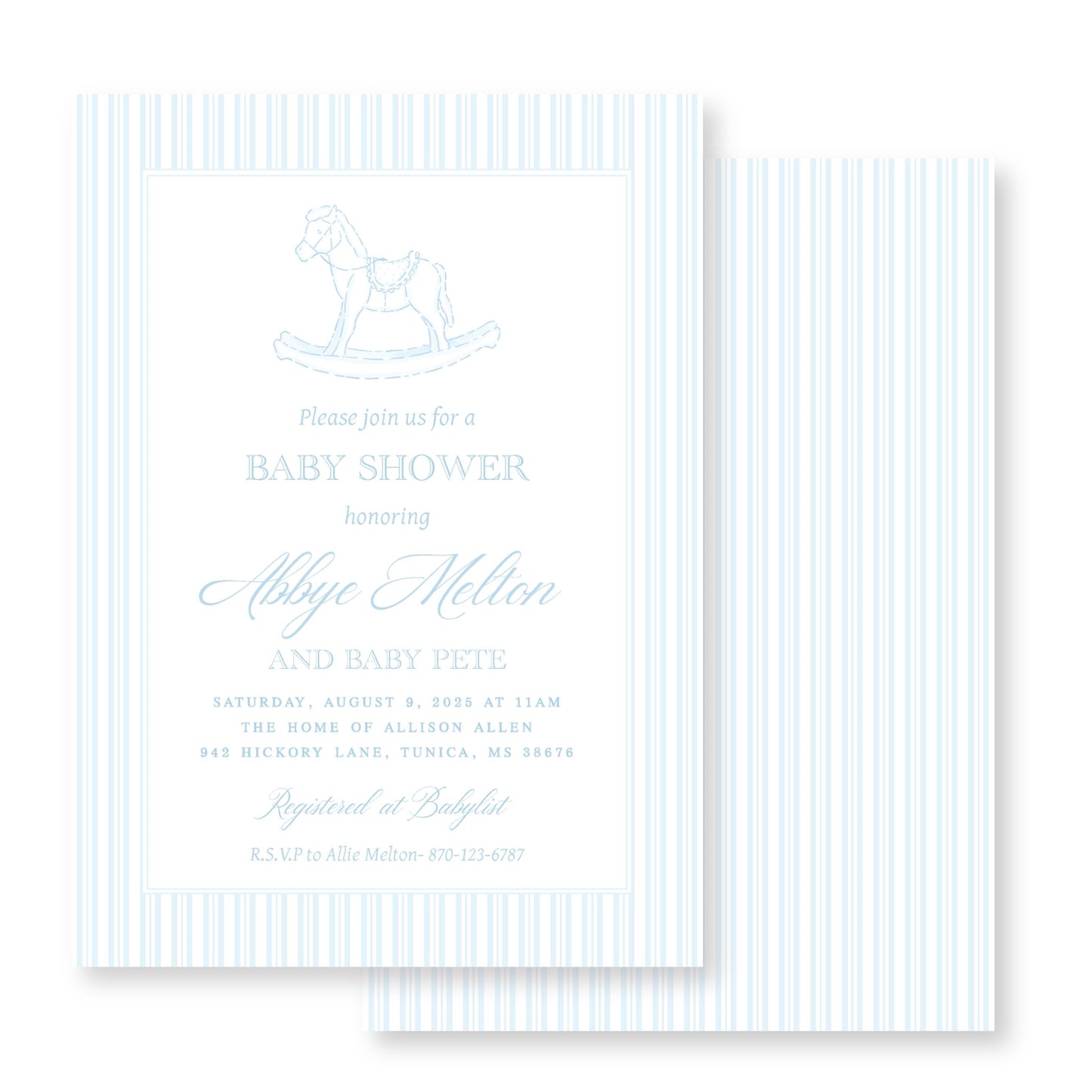 Rocking Horse Baby Shower Invitation
