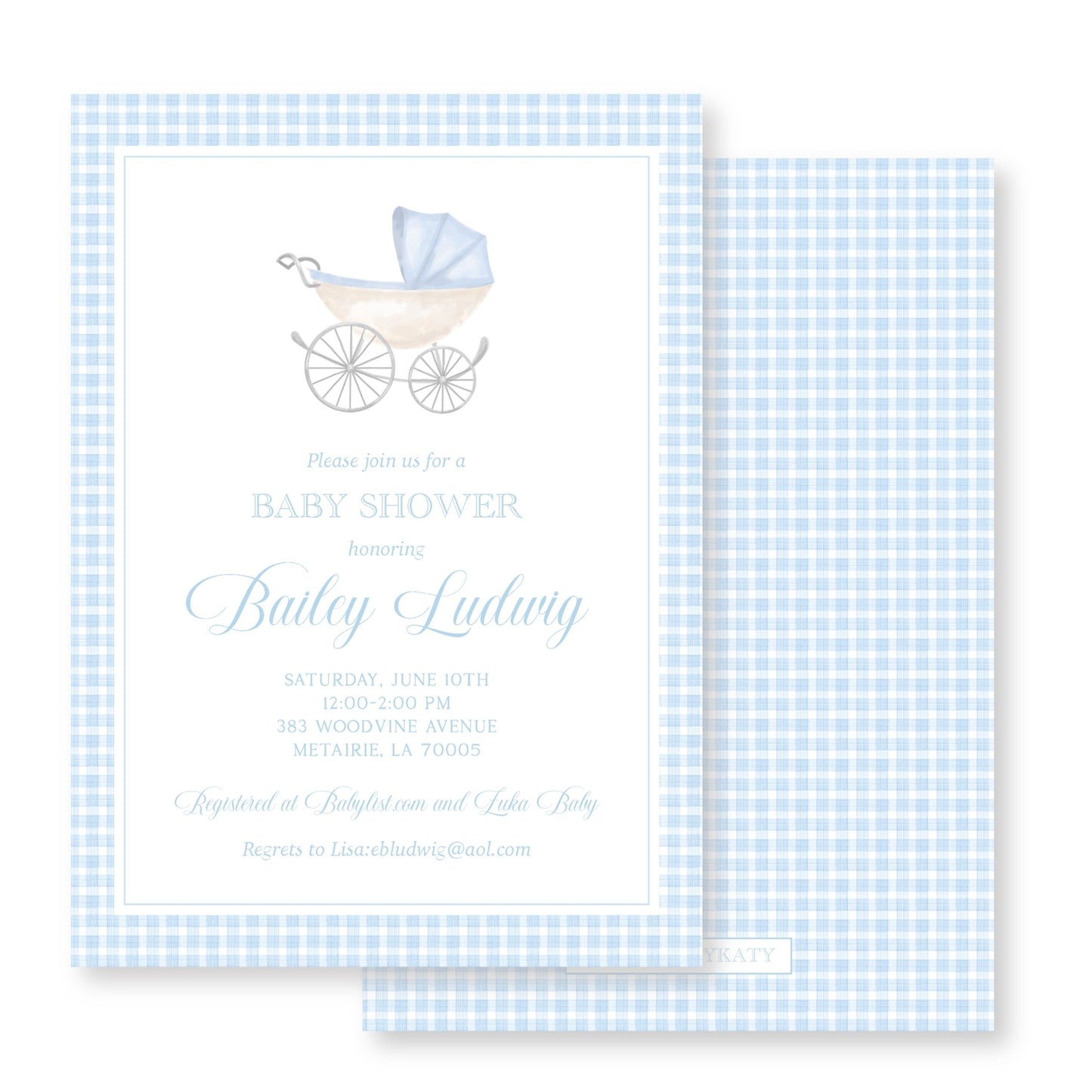 Baby Carriage Shower Invitation