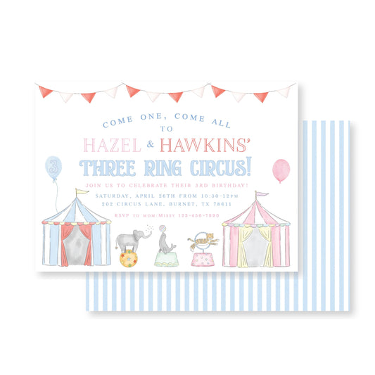 Three Ring Circus Invitation