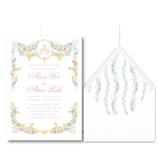 Elegant Rococo Wedding Invitation