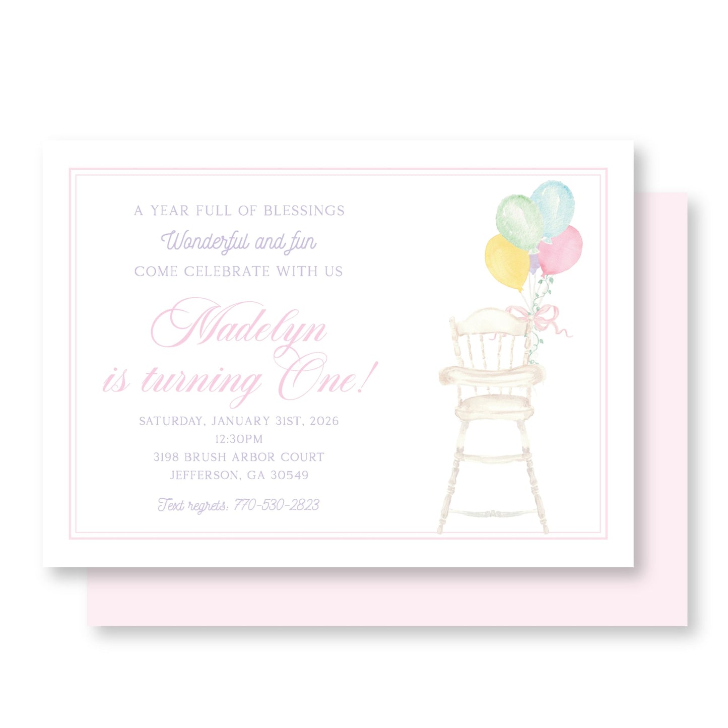High Chair Balloon First Birthday