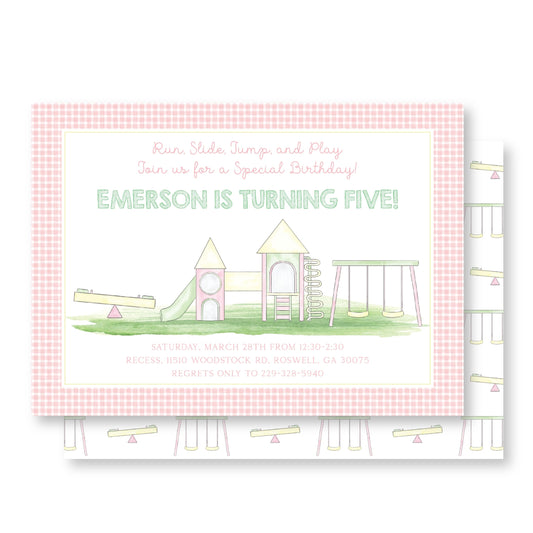 Pink Playground/Park Invitation