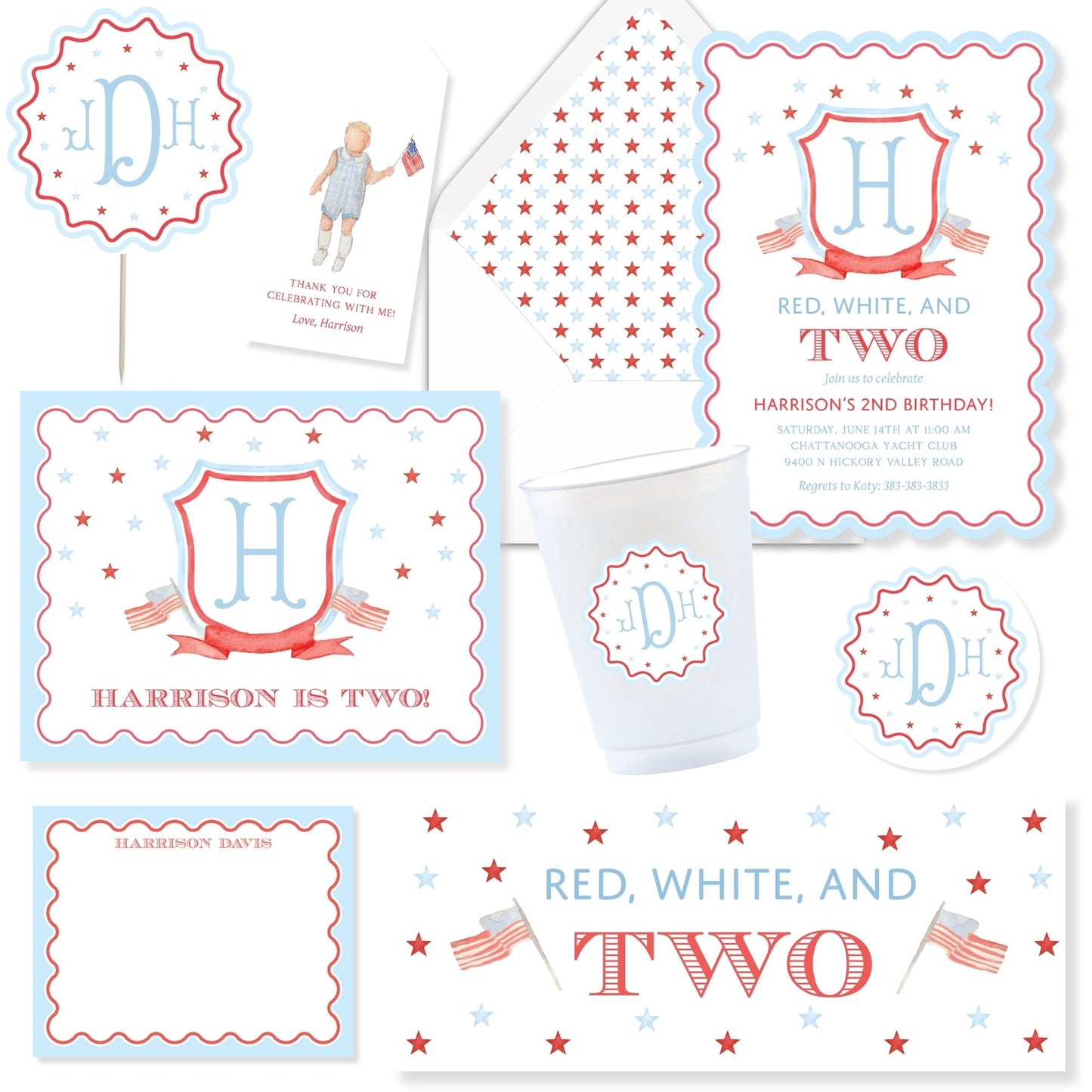 Red, White, and Two Invite