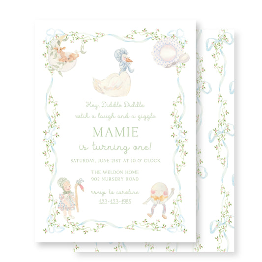 Mother Goose (Hey Diddle Diddle) Invite
