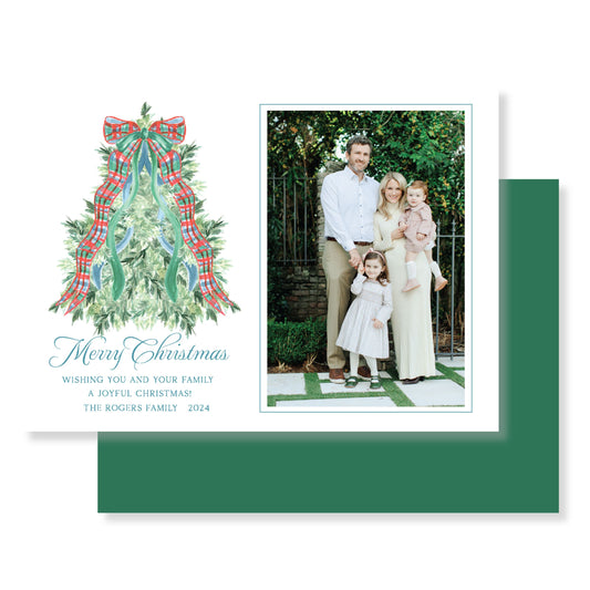 Christmas Chinoisserie Tree Christmas Card Photo