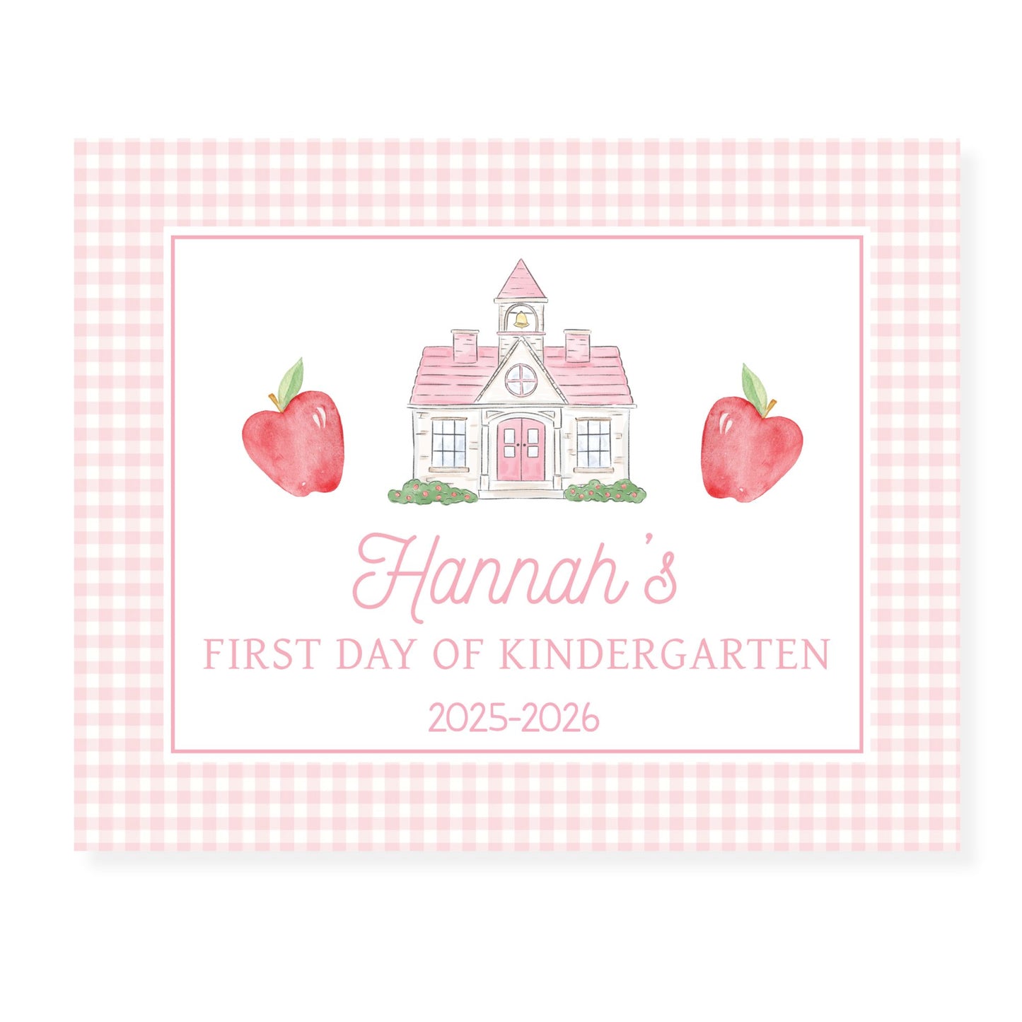 Pink School Apple Sign