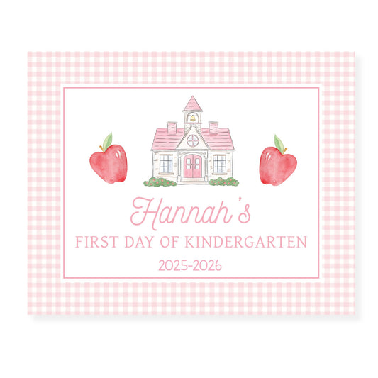 Pink School Apple Sign