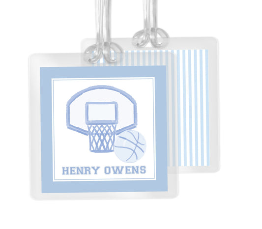 Basketball Blue Bag Tag