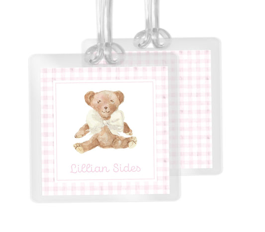 Teddy Bear Bag Tag (Pink)