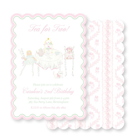 Tea for Two Doll Invitation