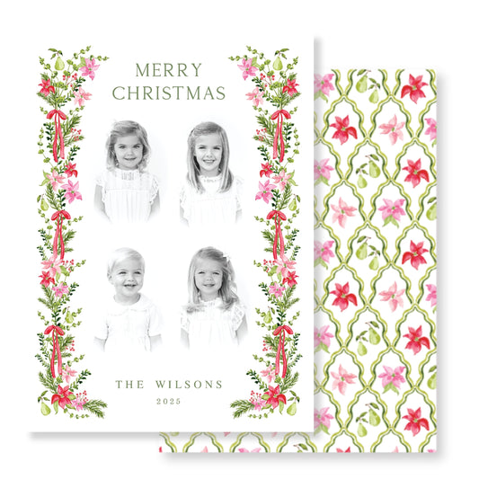 Holiday Poinsettia 4 photo Card