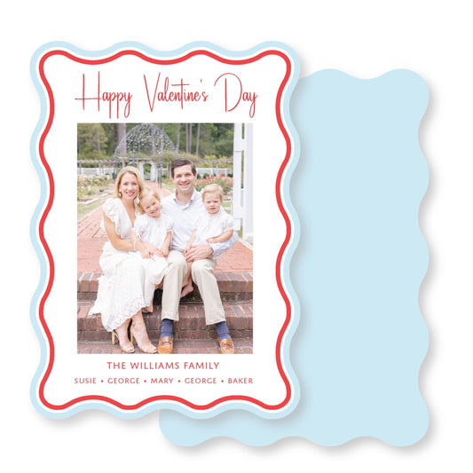 Wavy Valentine Card- Blue