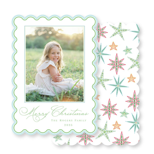 Star Scalloped Christmas Card