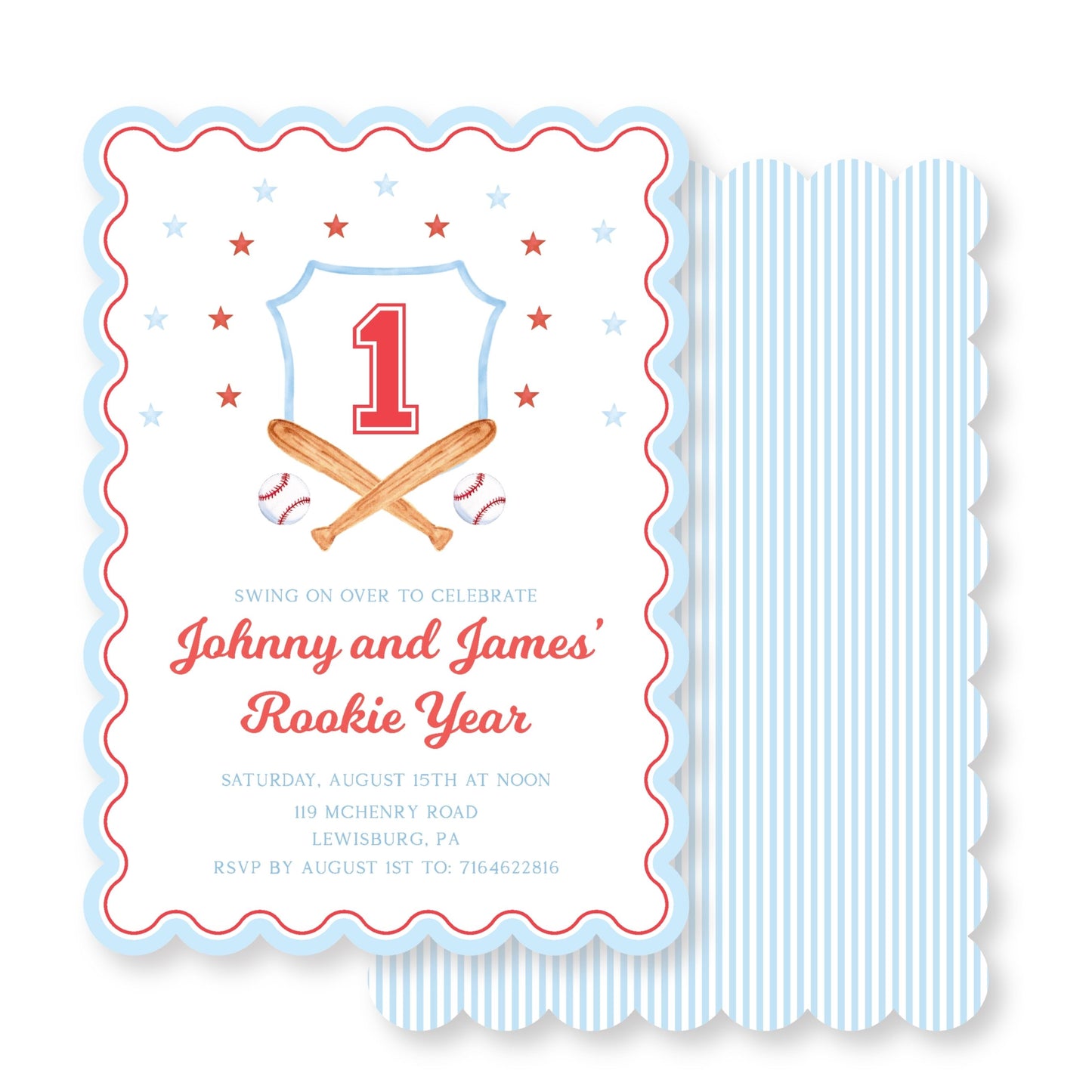 Rookie Year Baseball Invitation