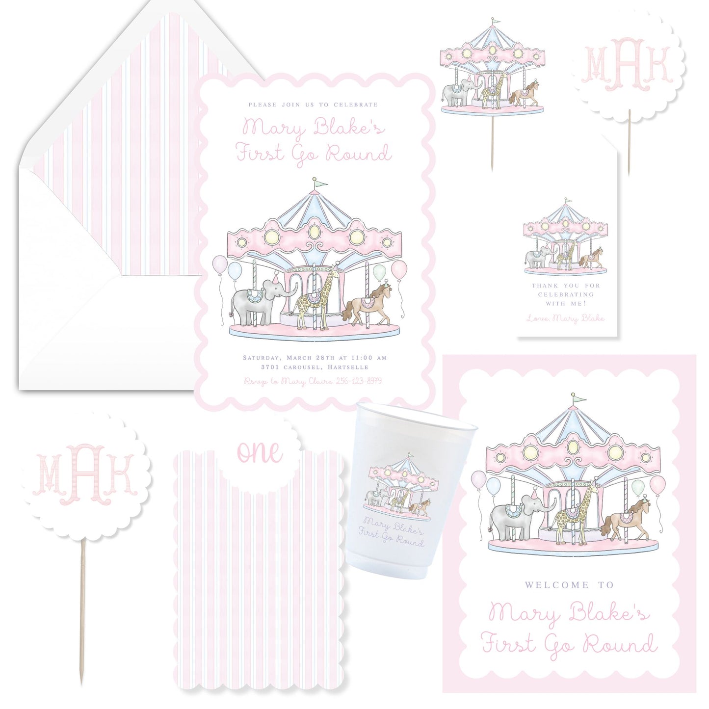 Go Round Carousel Invitation
