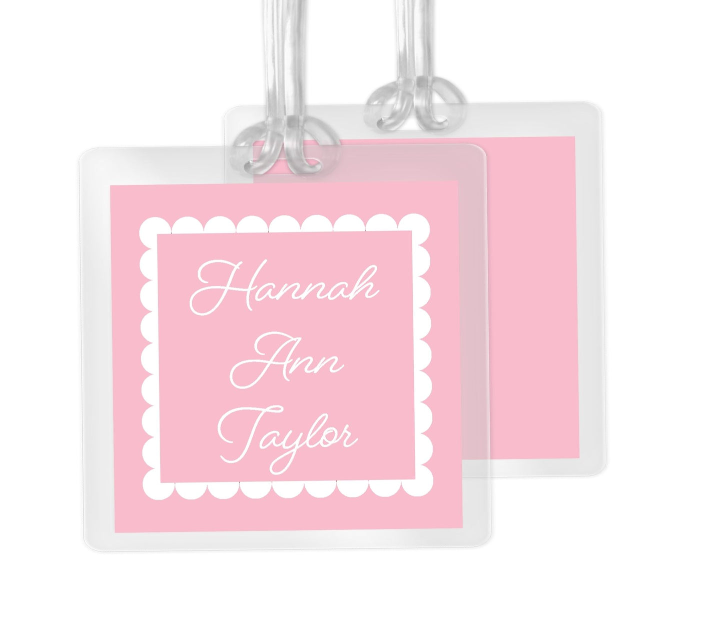 Pink Scalloped Bag Tag