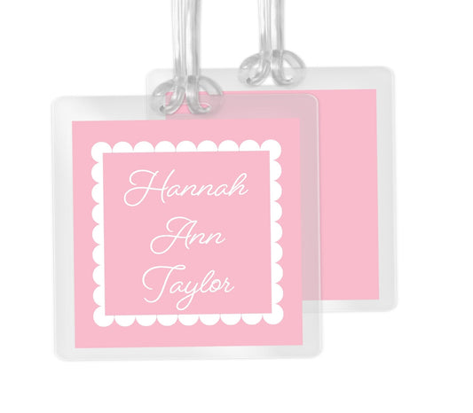 Pink Scalloped Bag Tag
