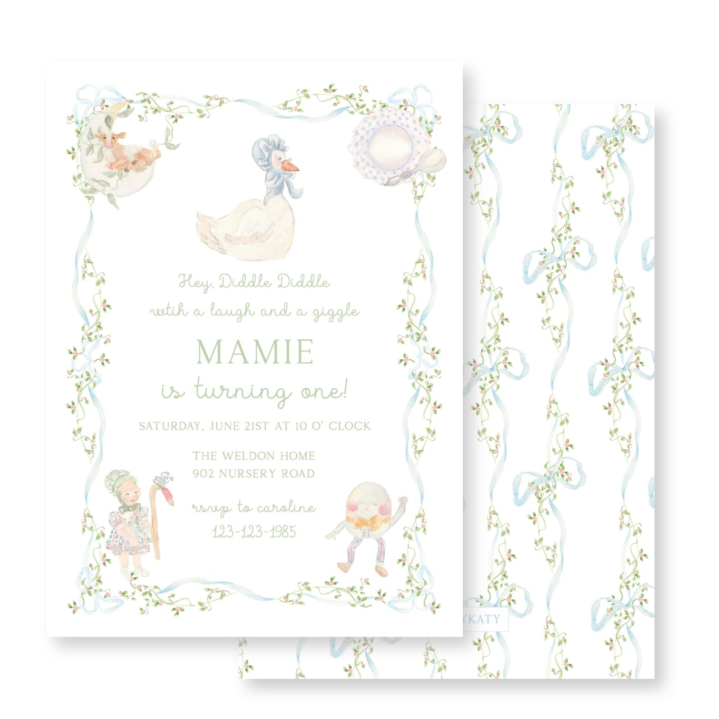 Mother Goose (Hey Diddle Diddle) Invite