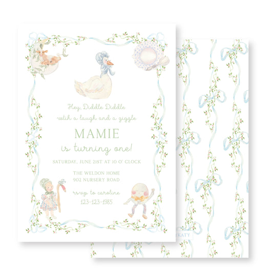 Mother Goose (Hey Diddle Diddle) Invite