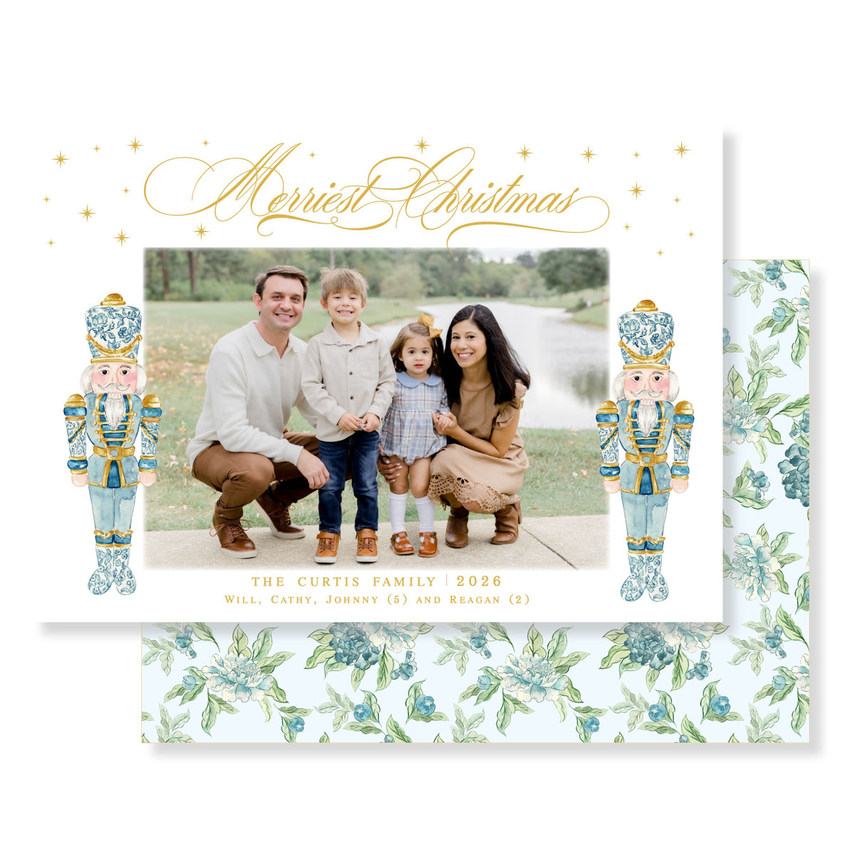 Chinoiserie Nutcracker Christmas Card (Horizontal)