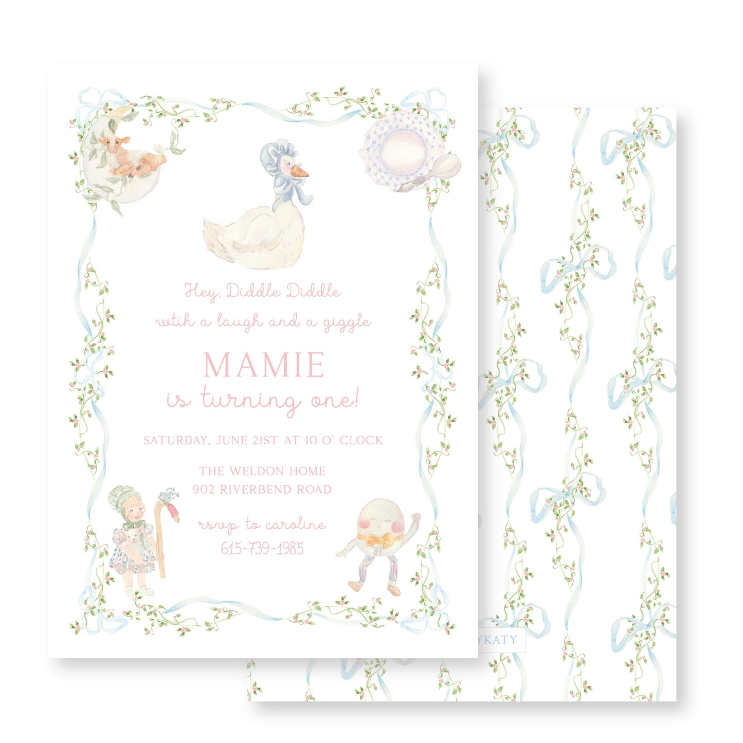 Mother Goose (Hey Diddle Diddle) Invite