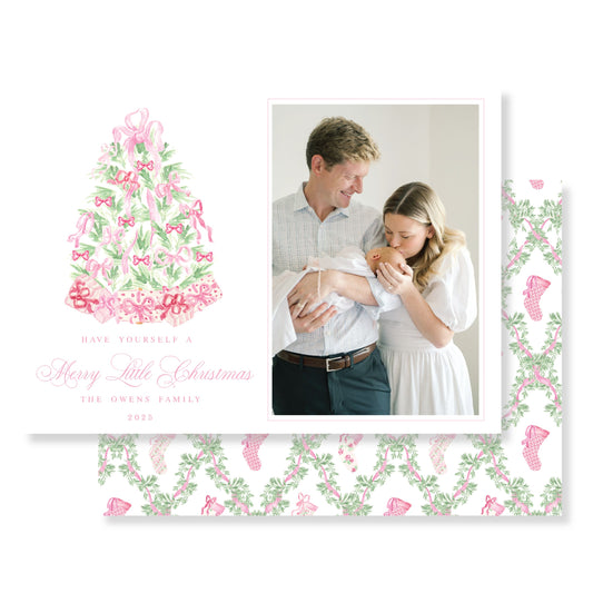 Pink Christmas Tree Card Christmas Card Photo