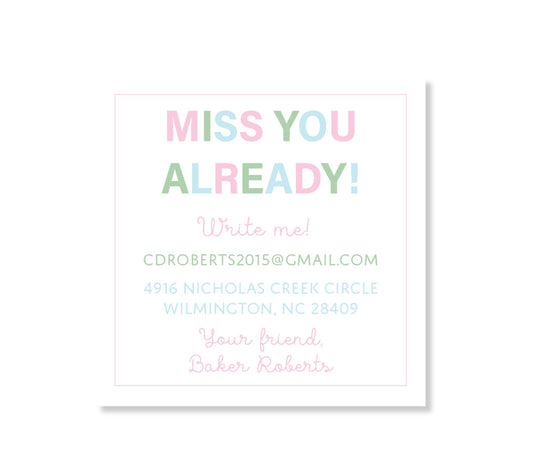 Miss you- Pen Pal Tags