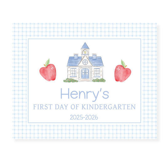 Blue School Apple Sign
