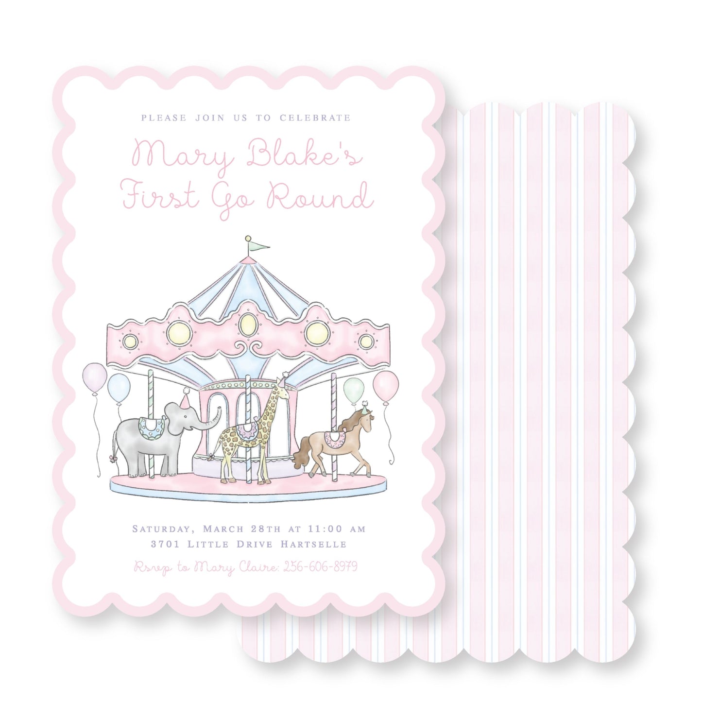 Go Round Carousel Invitation