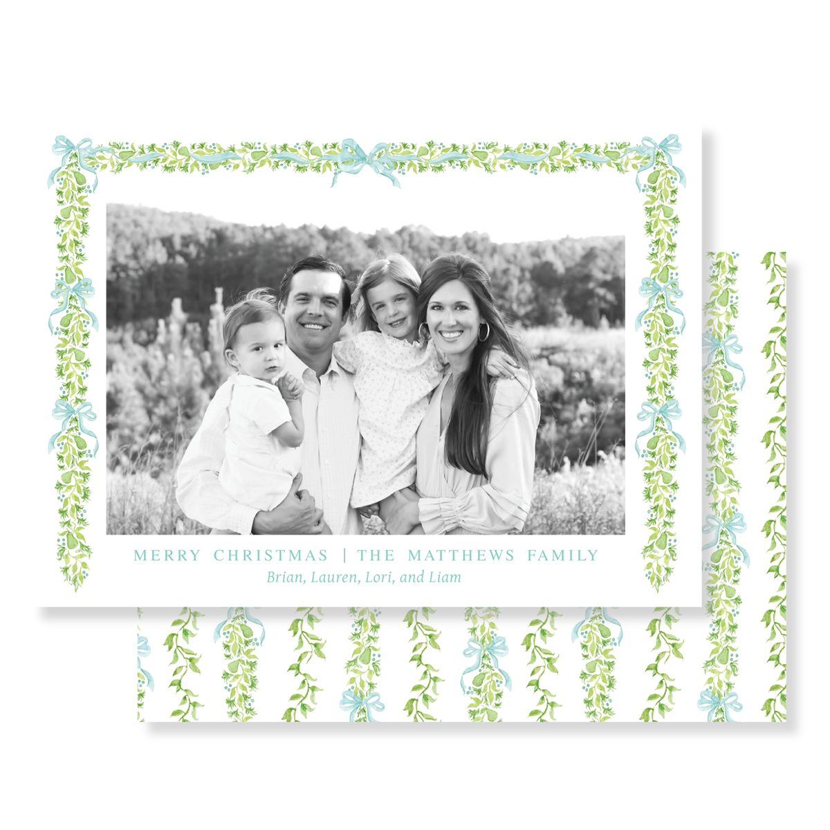 Pear Garland Christmas Card (Horizontal)