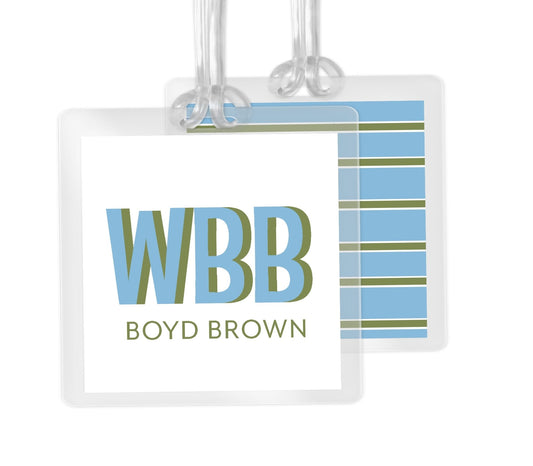 Varsity Monogram Bag Tag (Choose your colors)