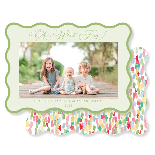 Oh What Fun Confetti Christmas Card Horizontal