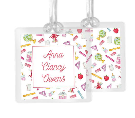 School Toile Bag tag