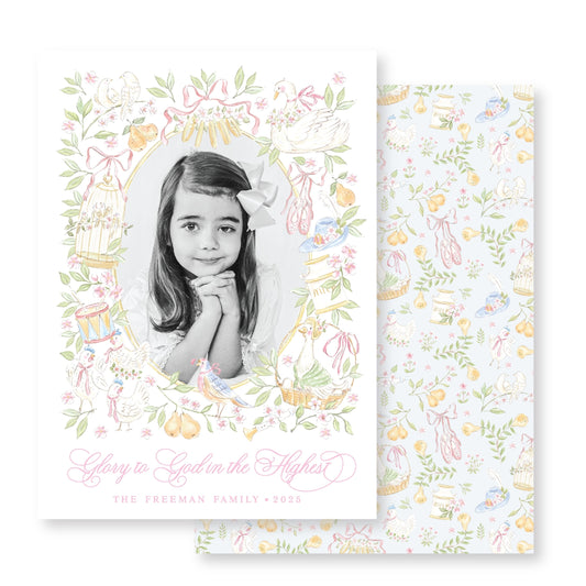12 Days of Christmas Oval Christmas photo card