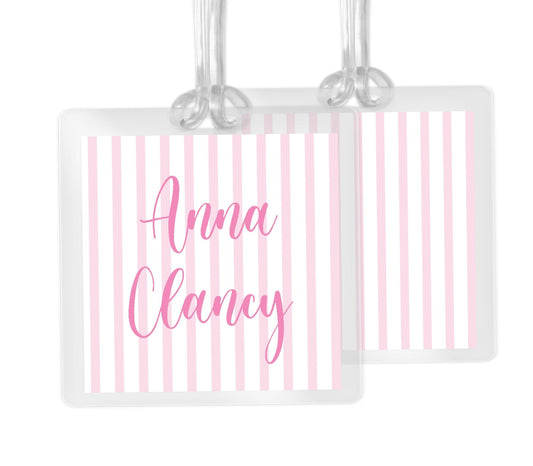 Pink Stripe Bag Tag