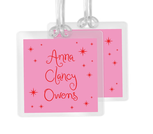 Pink Star Bag Tag