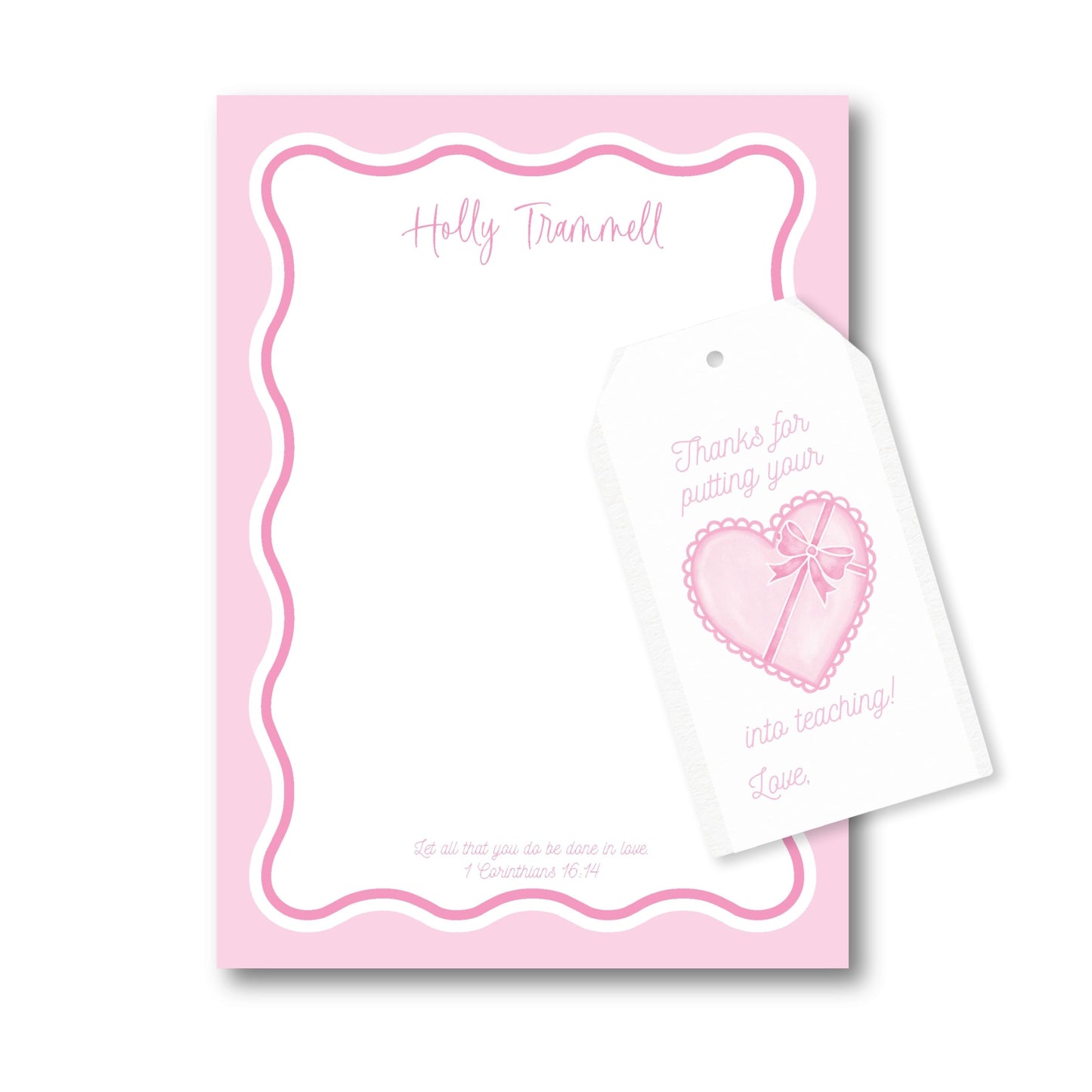 Wavy Valentine Teacher Notepad