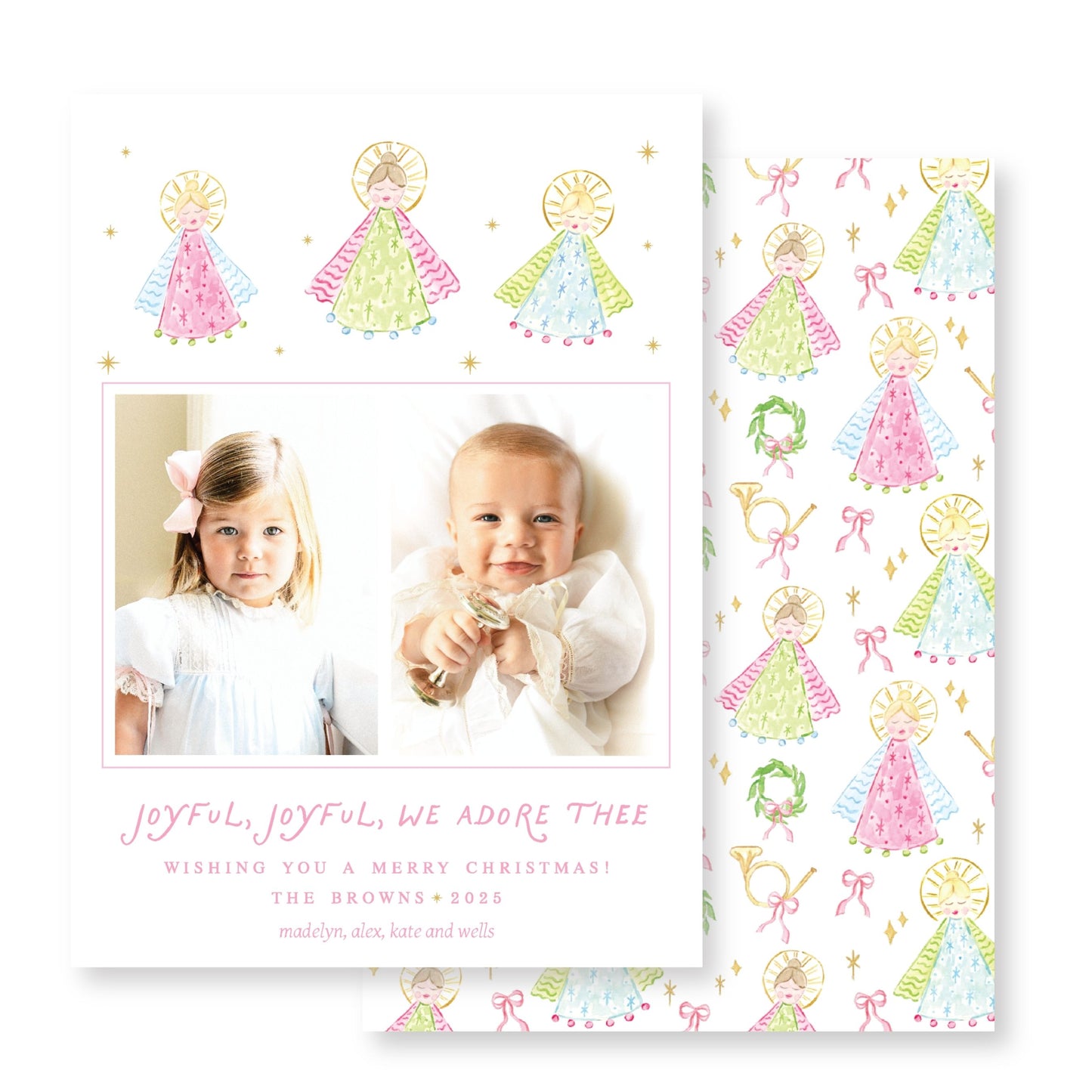 Joyful Angels  2 photo Card