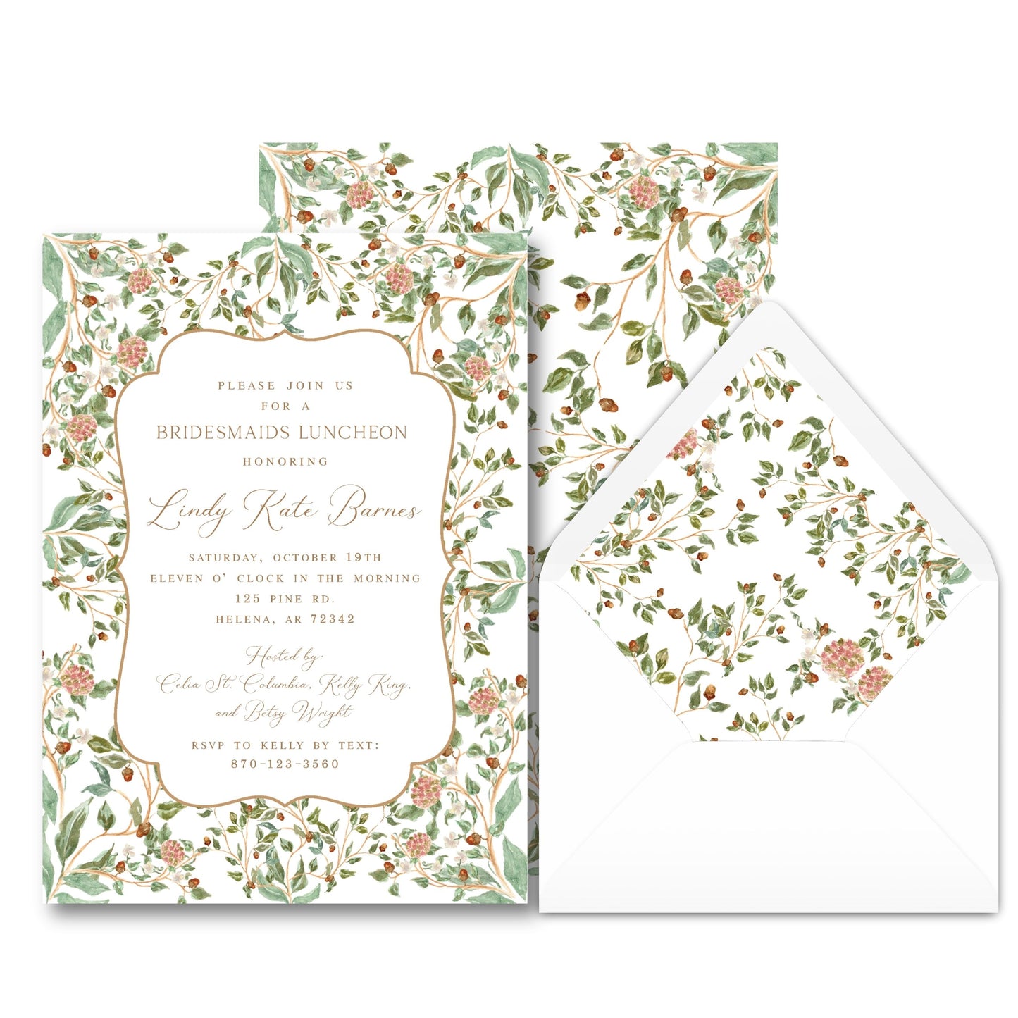 Pine Chinoisserie Bridal Invitation