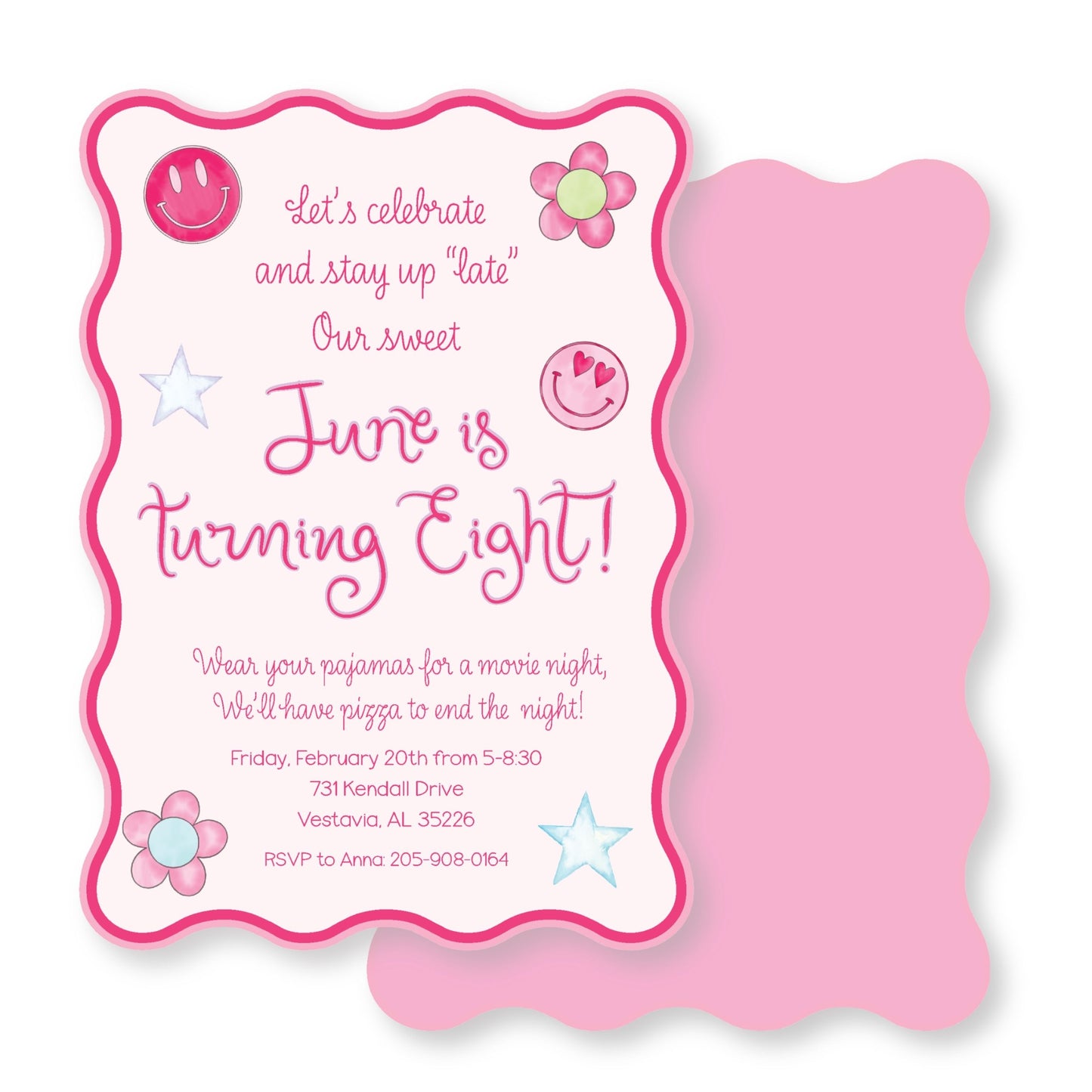 Lateover/ Slumber Party Invite Wavy