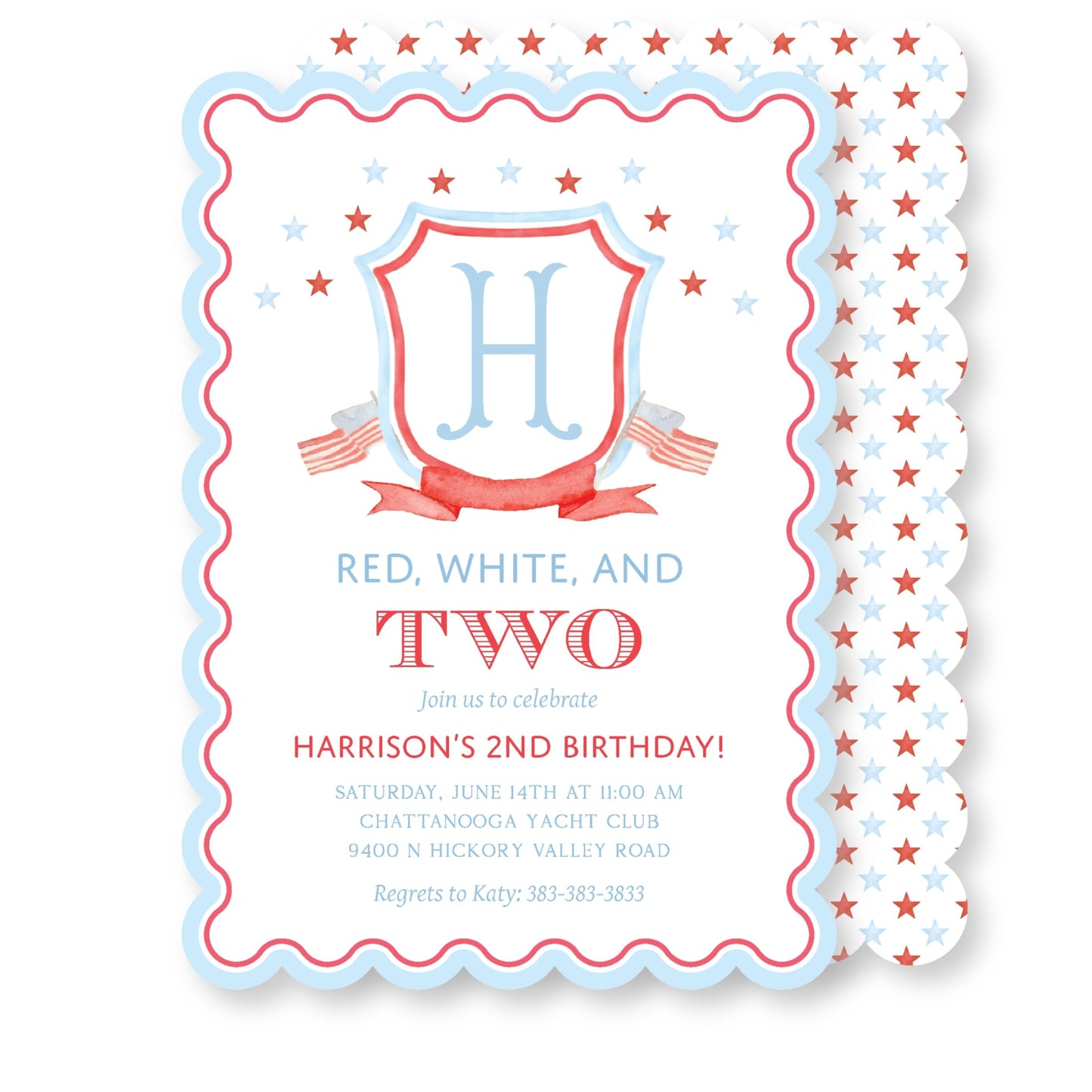 Red, White, and Two Invite