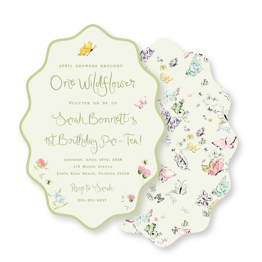 Wavy Oval Wildflower Invitation
