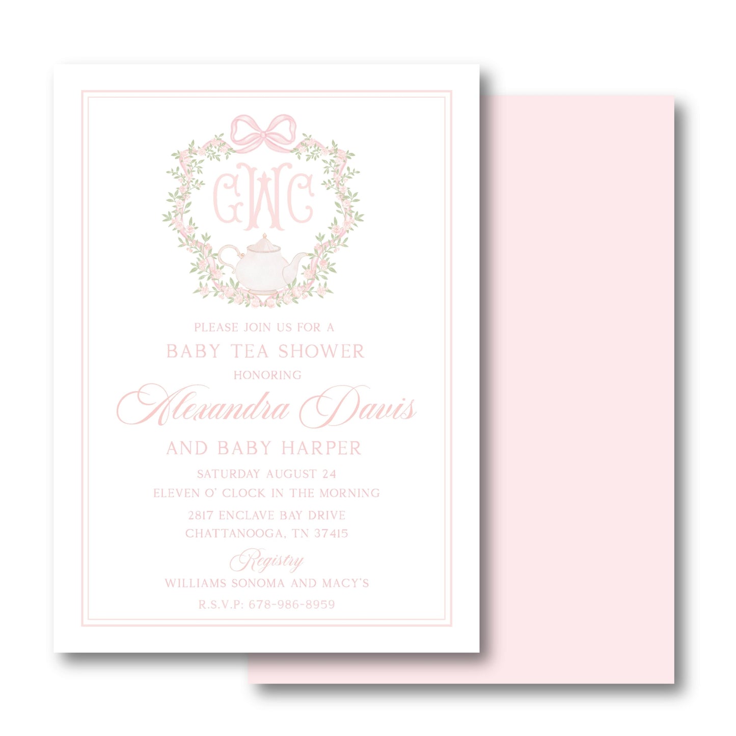 Tea Baby Shower Invite