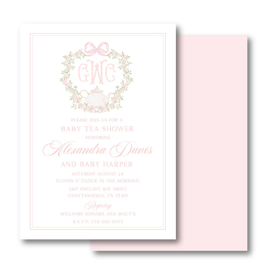 Tea Baby Shower Invite