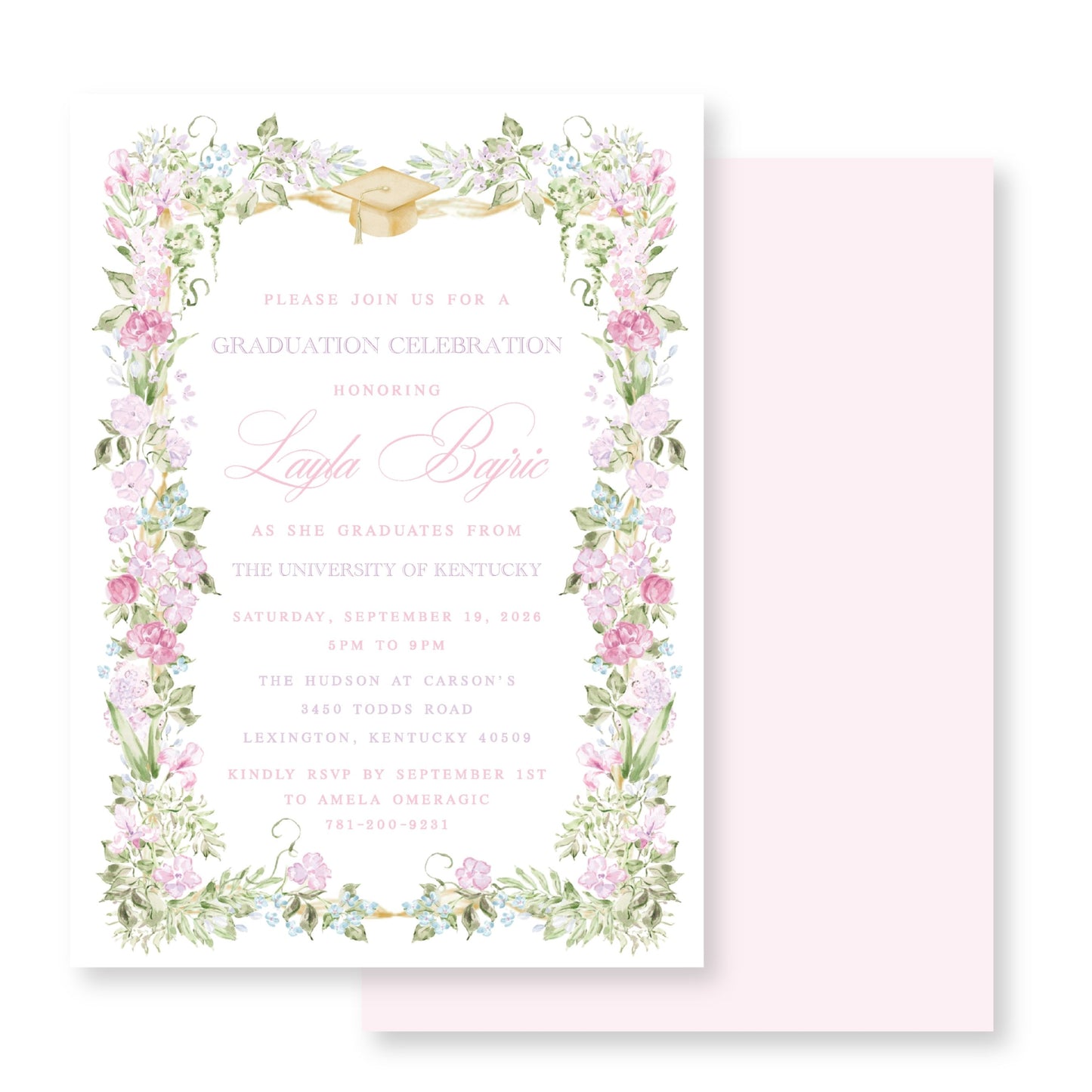 Floral Graduation Invitation