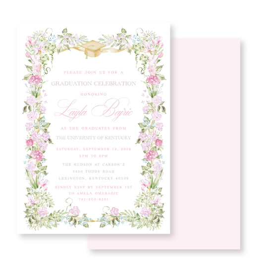 Floral Graduation Invitation