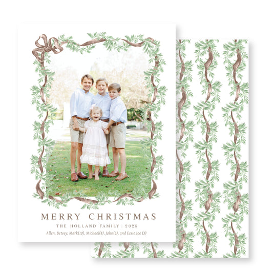 Walnut Christmas Garland Card Photo