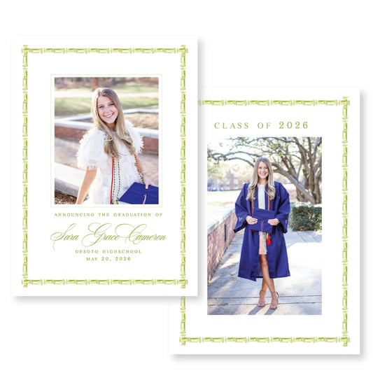 Green Bamboo Graduation Announcement