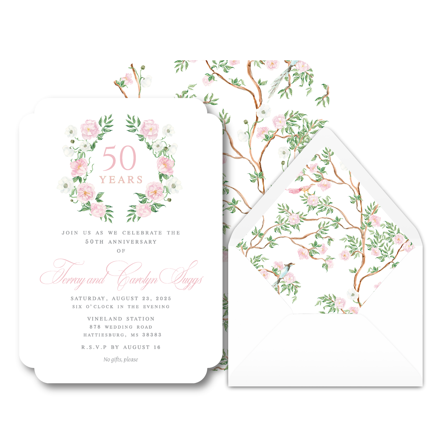 Heirloom Bloom Anniversary Invite
